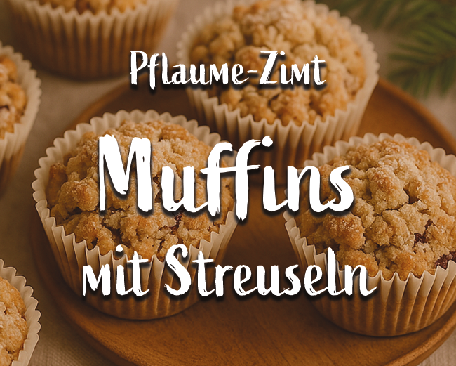 Pflaume-Zimt Muffins mit Streuseln (vegan)