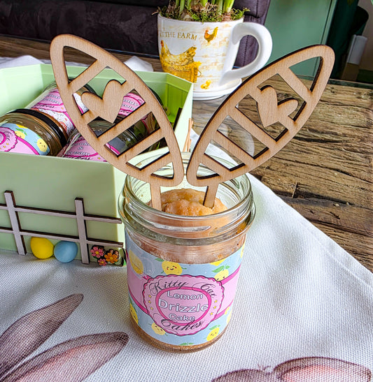 Oster-Accessoires aus Holz - Kuchentopper Hasenohren & Hasenanhänger (Auf Wunsch personalisiert)