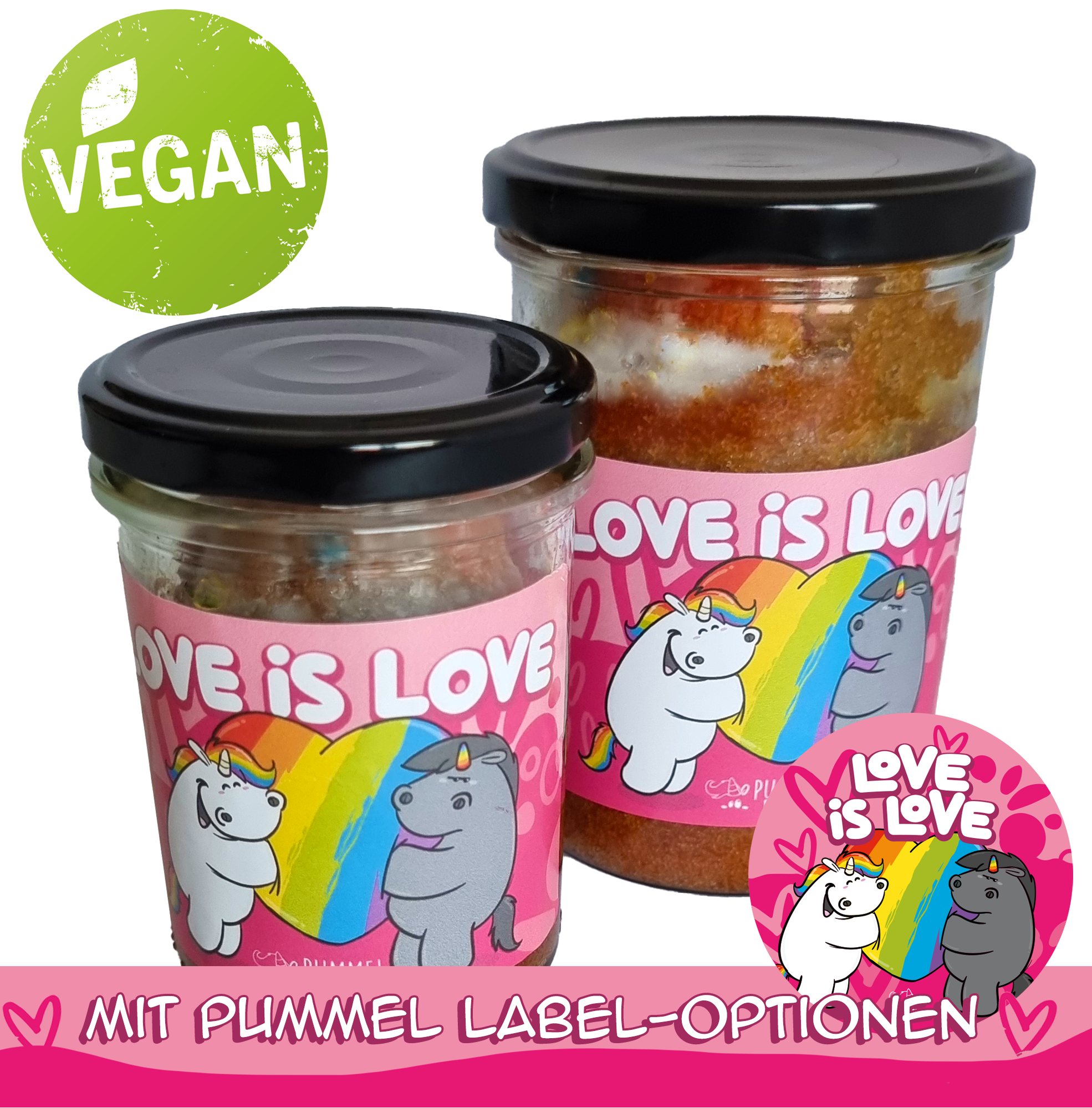 Veganer Love is Love Kuchen - Pummel & Friends