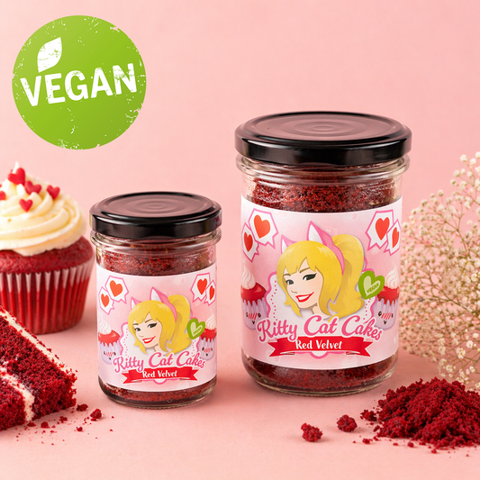 Red Velvet veganer Kuchen im Glas von KittyCatCakes