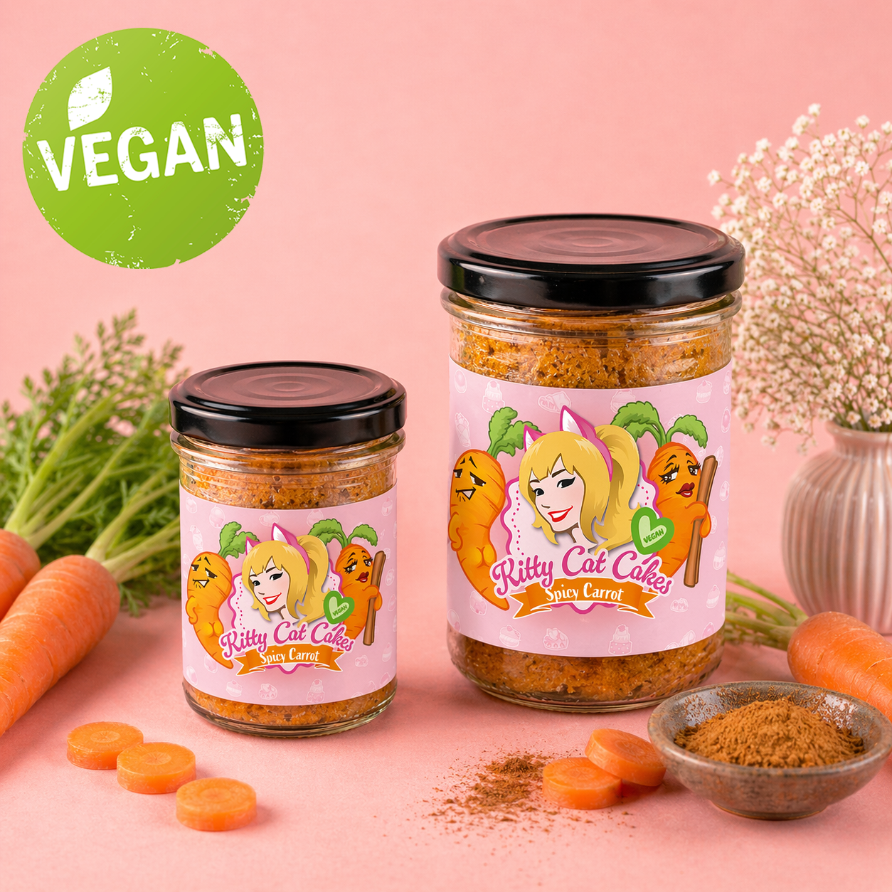 Spicy Carrot veganer Karottenkuchen im Glas von KittyCatCakes