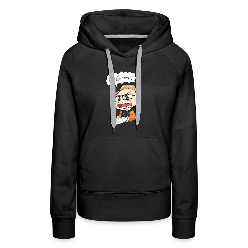 Wo Kuchen!? - Damen Hoodie - Schwarz
