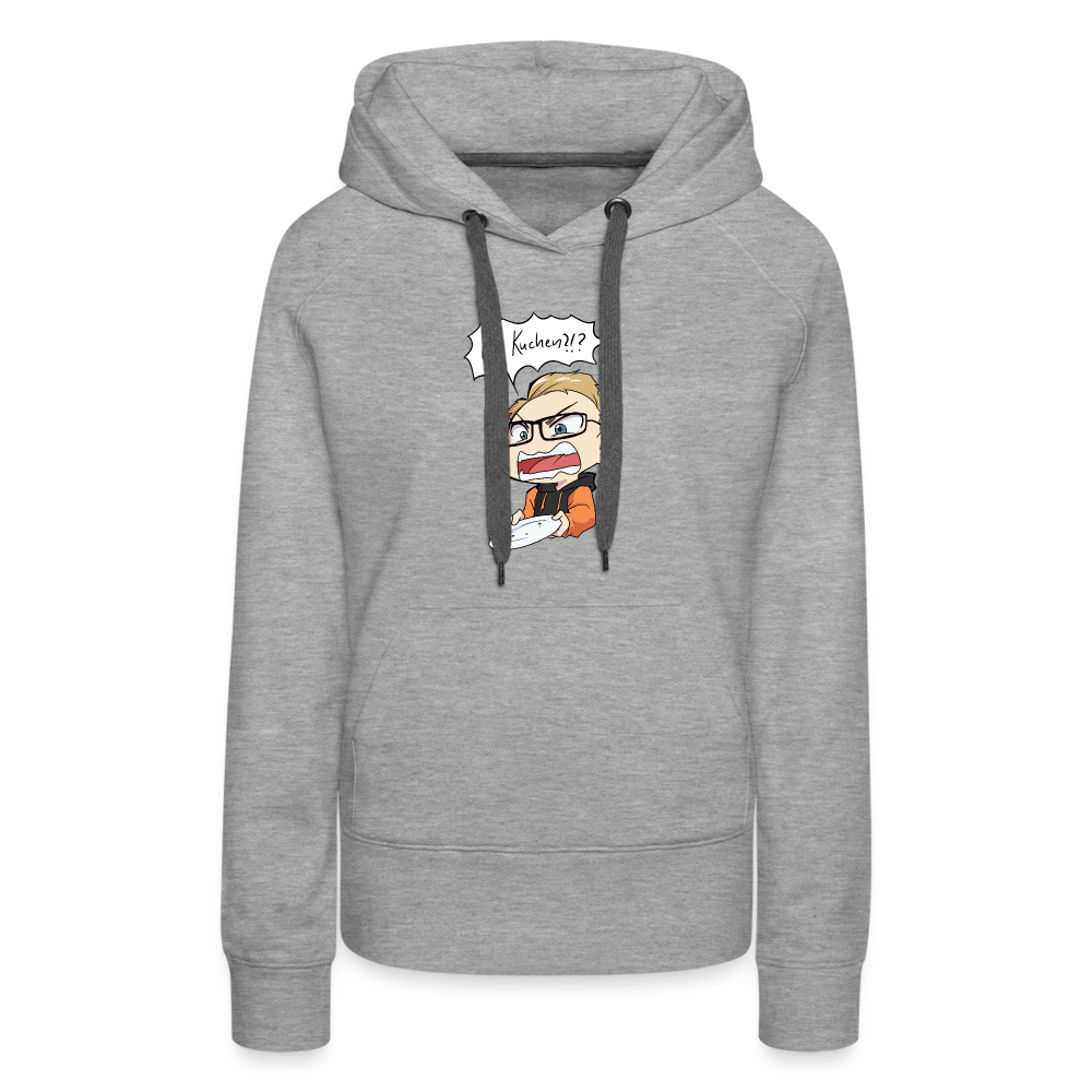 Wo Kuchen!? - Damen Hoodie - Grau meliert