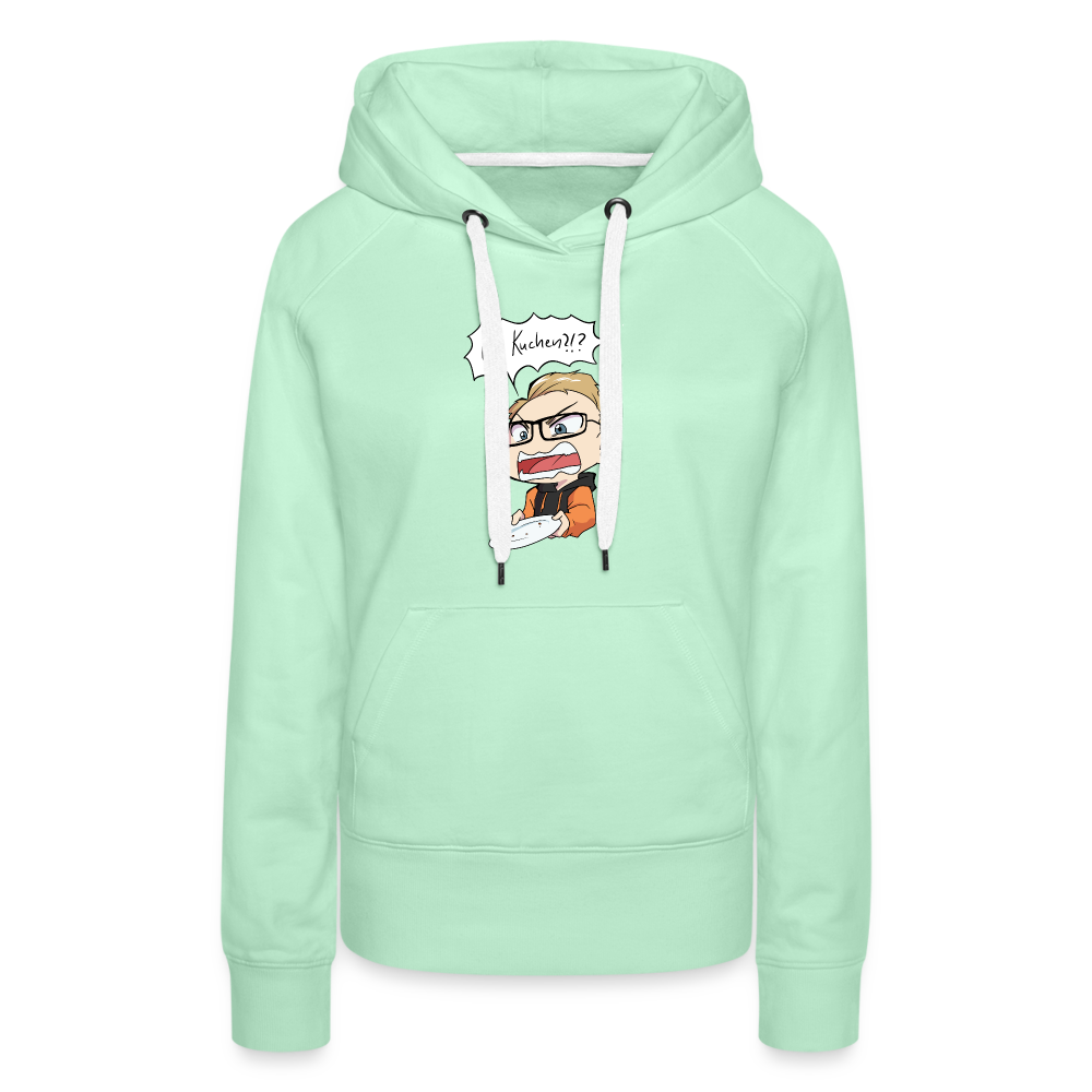 Wo Kuchen!? - Damen Hoodie - helles Mintgrün