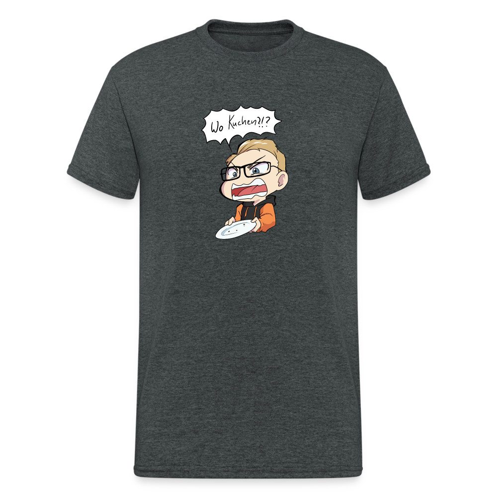 Wo Kuchen!? -T-Shirt - Dunkelgrau meliert