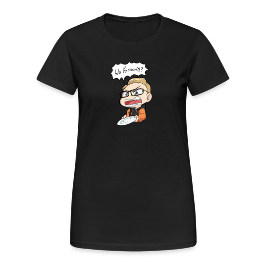 Wo Kuchen!? - Damen T-Shirt - Schwarz
