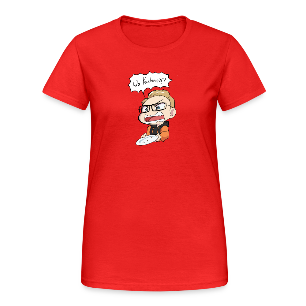 Wo Kuchen!? - Damen T-Shirt - Rot