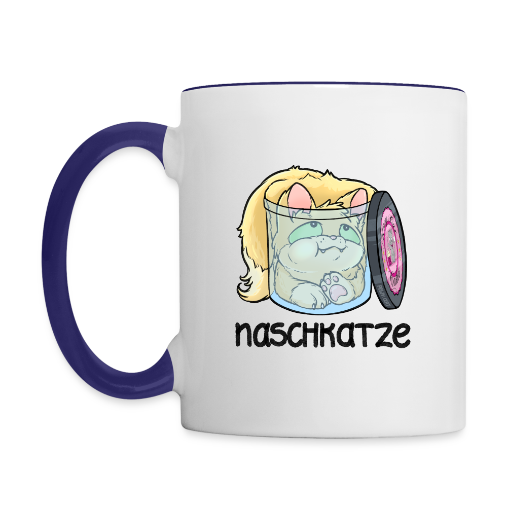 Naschkatze - Tasse - Weiß/Kobaltblau