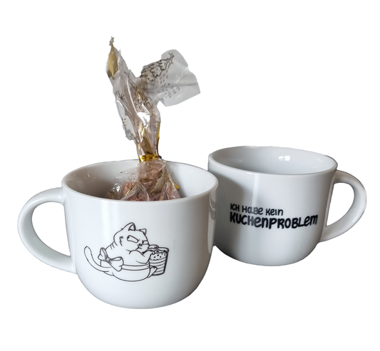 Tassenkuchen Backmischung inkl. Cappuccino Tasse "Ich habe kein Kuchenproblem"